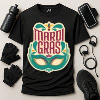 Mardi Gras Mask Cooling Performance Crew T-Shirt