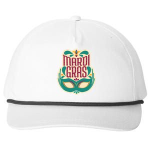 Mardi Gras Mask Snapback Five-Panel Rope Hat