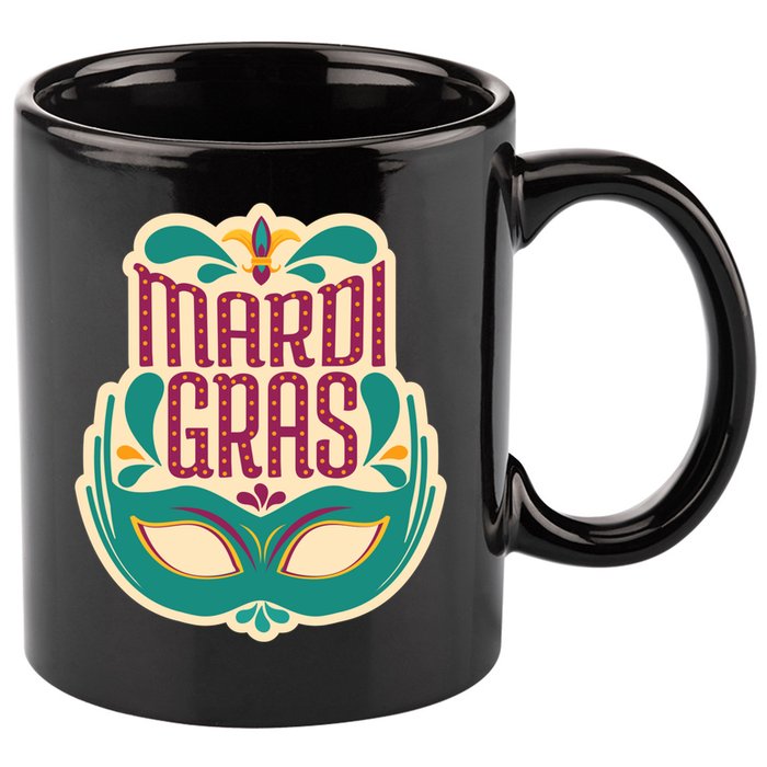 Mardi Gras Mask 11oz C Handle Ceramic Mug