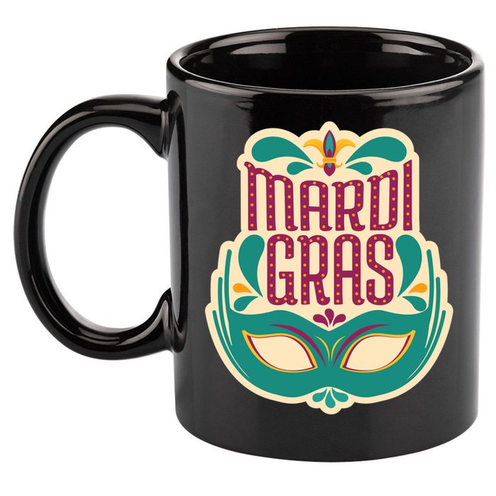 Mardi Gras Mask 11oz C Handle Ceramic Mug