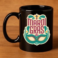 Mardi Gras Mask 11oz C Handle Ceramic Mug