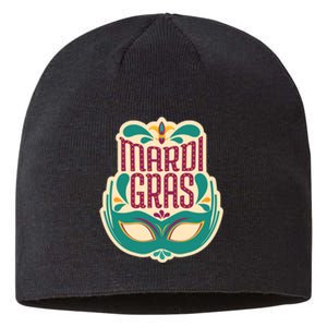 Mardi Gras Mask Sustainable Beanie