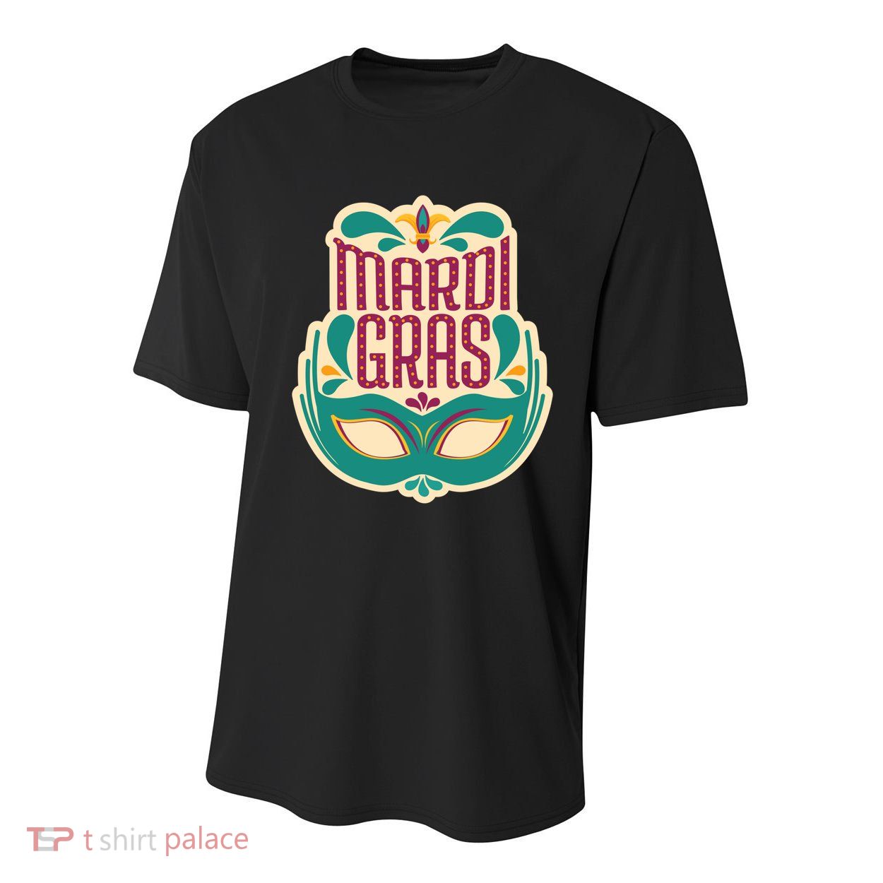 Mardi Gras Mask Youth Performance Sprint T-Shirt