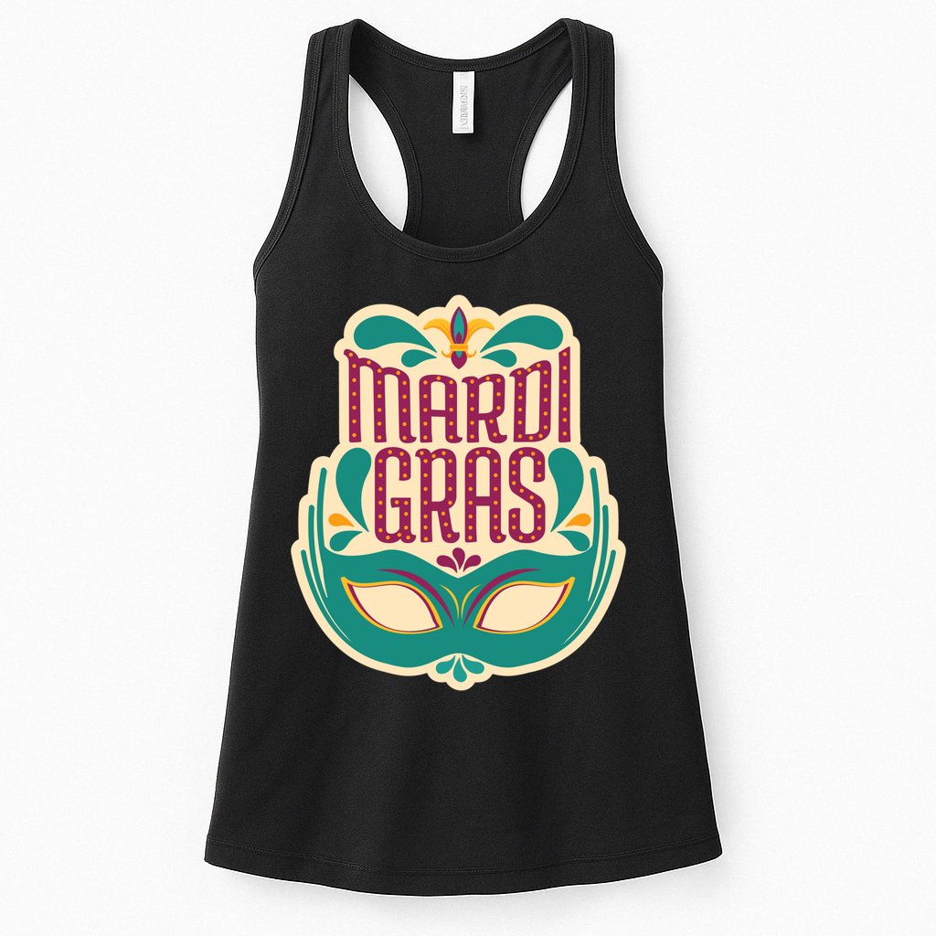 Mardi Gras Mask Womens Tank Top