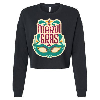 Mardi Gras Mask Cropped Pullover Crew