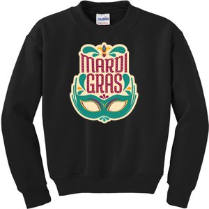 Mardi Gras Mask Kids Sweatshirt