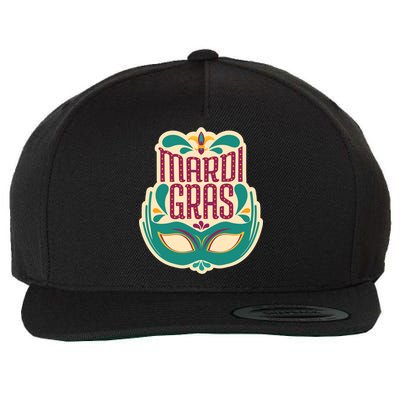 Mardi Gras Mask Wool Snapback Cap