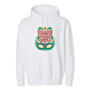 Mardi Gras Mask Garment-Dyed Fleece Hoodie