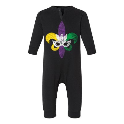 Mardi Gras Mask Spade Infant Fleece One Piece