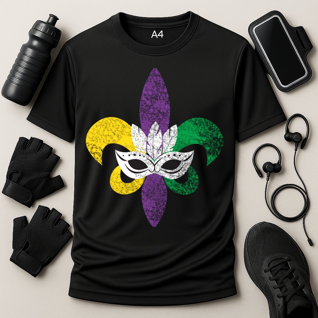 Mardi Gras Mask Spade Cooling Performance Crew T-Shirt