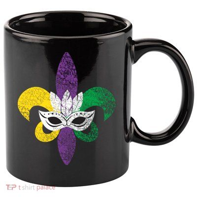 Mardi Gras Mask Spade 11oz C Handle Ceramic Mug