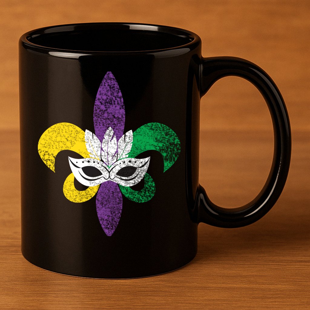 Mardi Gras Mask Spade 11oz C Handle Ceramic Mug