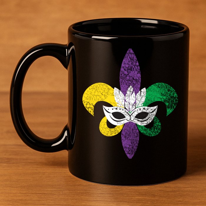 Mardi Gras Mask Spade 11oz C Handle Ceramic Mug