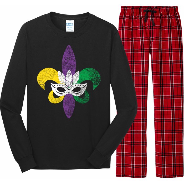 Mardi Gras Mask Spade Long Sleeve Pajama Set