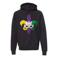 Mardi Gras Mask Spade Premium Hoodie