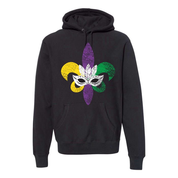 Mardi Gras Mask Spade Premium Hoodie