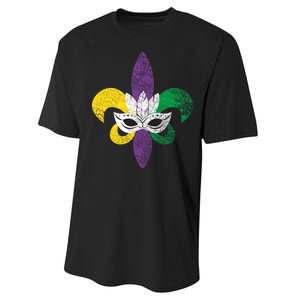 Mardi Gras Mask Spade Performance Sprint T-Shirt