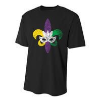 Mardi Gras Mask Spade Youth Performance Sprint T-Shirt