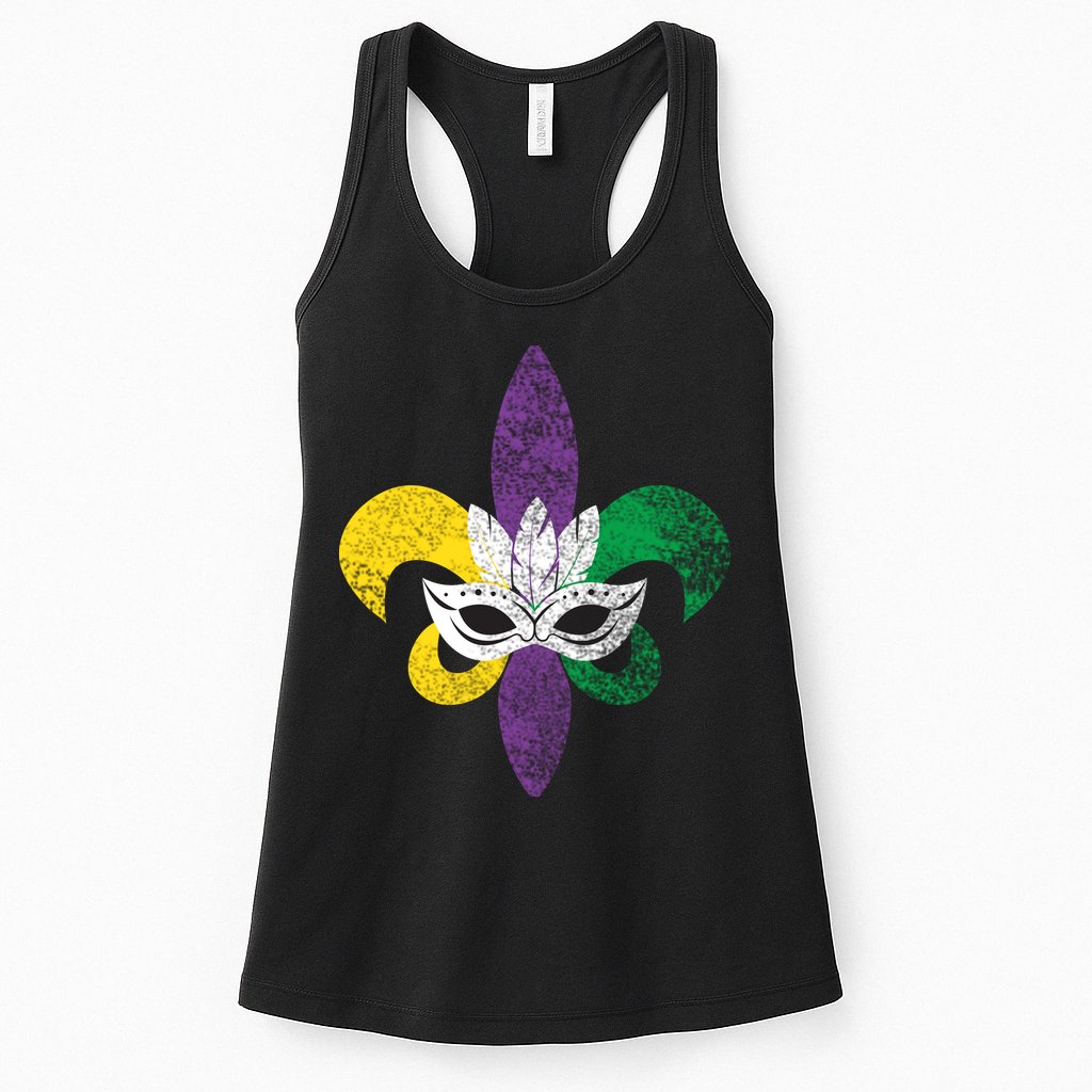 Mardi Gras Mask Spade Womens Tank Top