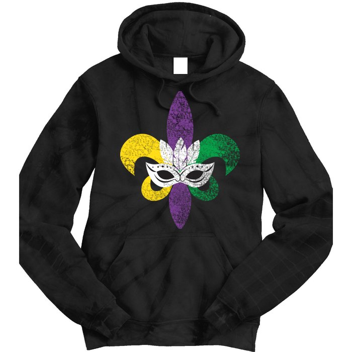 Mardi Gras Mask Spade Tie Dye Hoodie