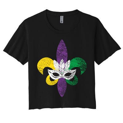 Mardi Gras Mask Spade Crop Top