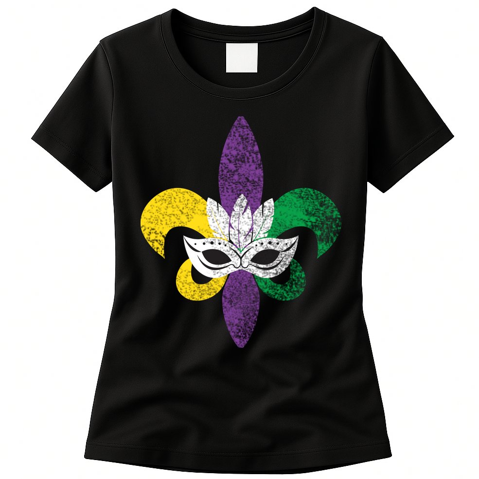 Mardi Gras Mask Spade Womens T-Shirt