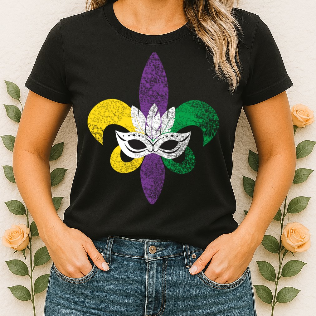 Mardi Gras Mask Spade Womens T-Shirt