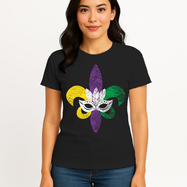 Mardi Gras Mask Spade Womens T-Shirt