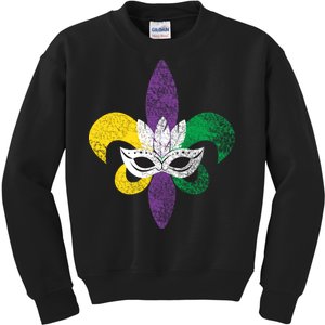 Mardi Gras Mask Spade Kids Sweatshirt