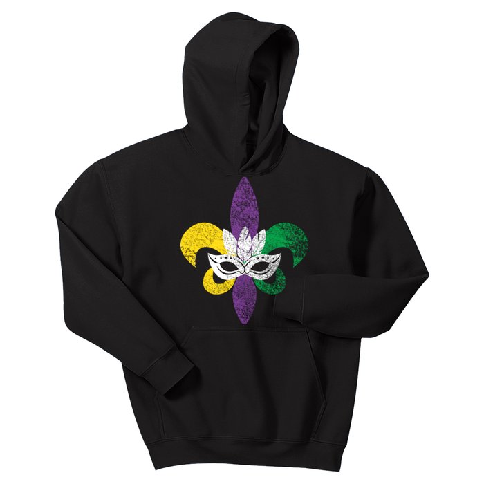 Mardi Gras Mask Spade Kids Hoodie