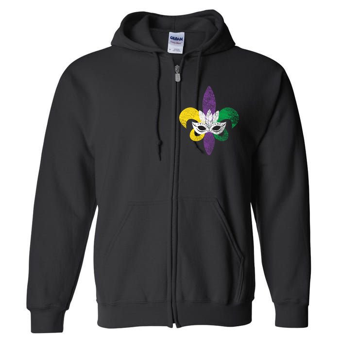 Mardi Gras Mask Spade Full Zip Hoodie