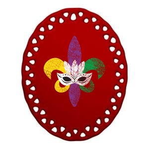 Mardi Gras Mask Spade Ceramic Oval Ornament