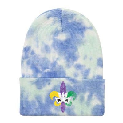 Mardi Gras Mask Spade Tie Dye 12in Knit Beanie