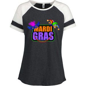 Mardi Gras Original Enza Ladies Jersey Colorblock Tee