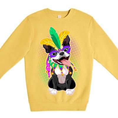 Mardi Gras Party Dog Premium Crewneck Sweatshirt