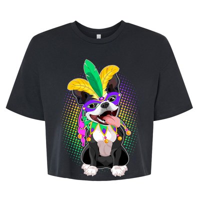 Mardi Gras Party Dog Bella+Canvas Jersey Crop Tee