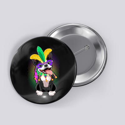 Mardi Gras Party Dog Button