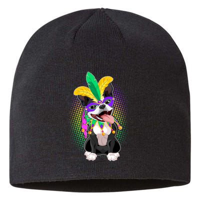 Mardi Gras Party Dog Sustainable Beanie