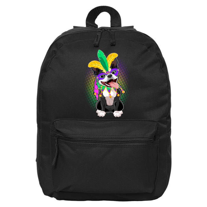 Mardi Gras Party Dog 16 in Basic Backpack