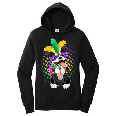 Mardi Gras Party Dog Women's Pullover Hoodie