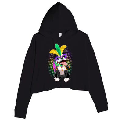 Mardi Gras Party Dog Crop Fleece Hoodie