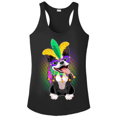 Mardi Gras Party Dog Ladies PosiCharge Competitor Racerback Tank