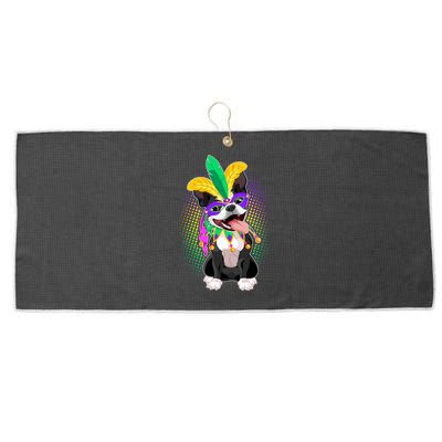 Mardi Gras Party Dog Large Microfiber Waffle Golf Towel