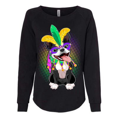 Mardi Gras Party Dog Womens California Wash Sweatshirt