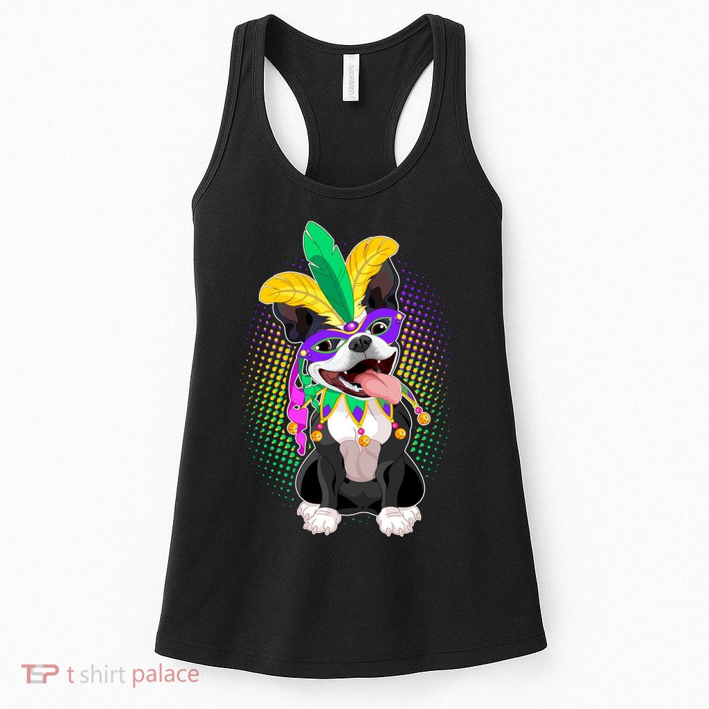 Mardi Gras Party Dog Womens Tank Top
