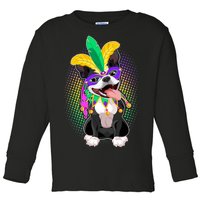 Mardi Gras Party Dog Toddler Long Sleeve Shirt