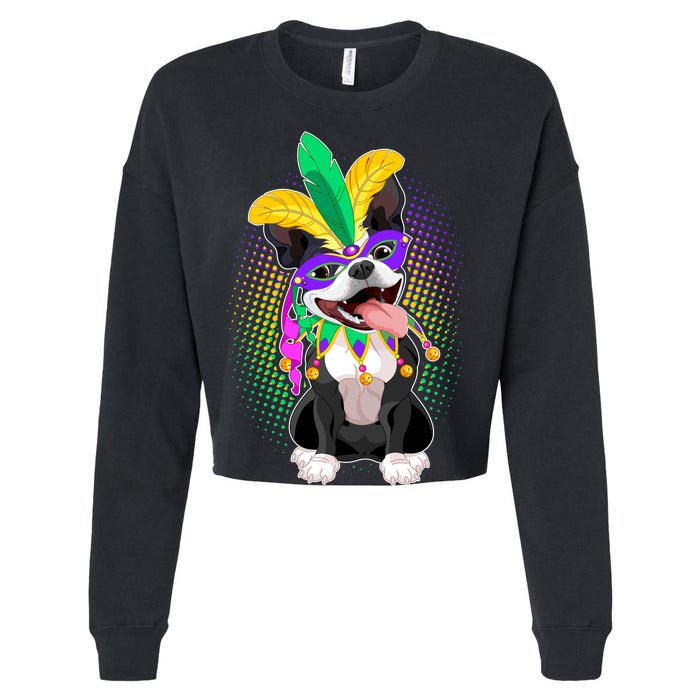 Mardi Gras Party Dog Cropped Pullover Crew