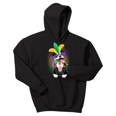 Mardi Gras Party Dog Kids Hoodie