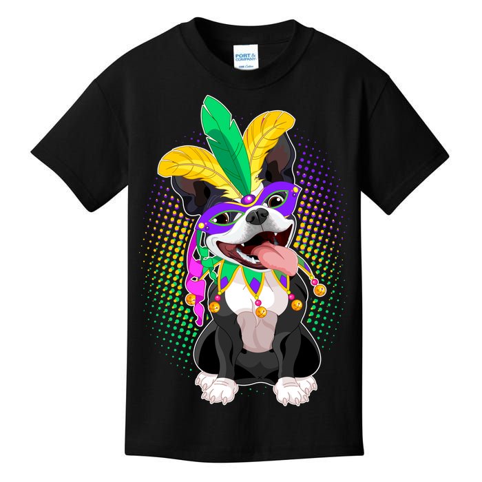 Mardi Gras Party Dog Kids T-Shirt