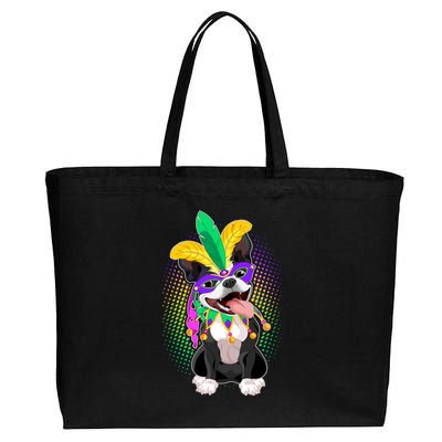 Mardi Gras Party Dog Cotton Canvas Jumbo Tote